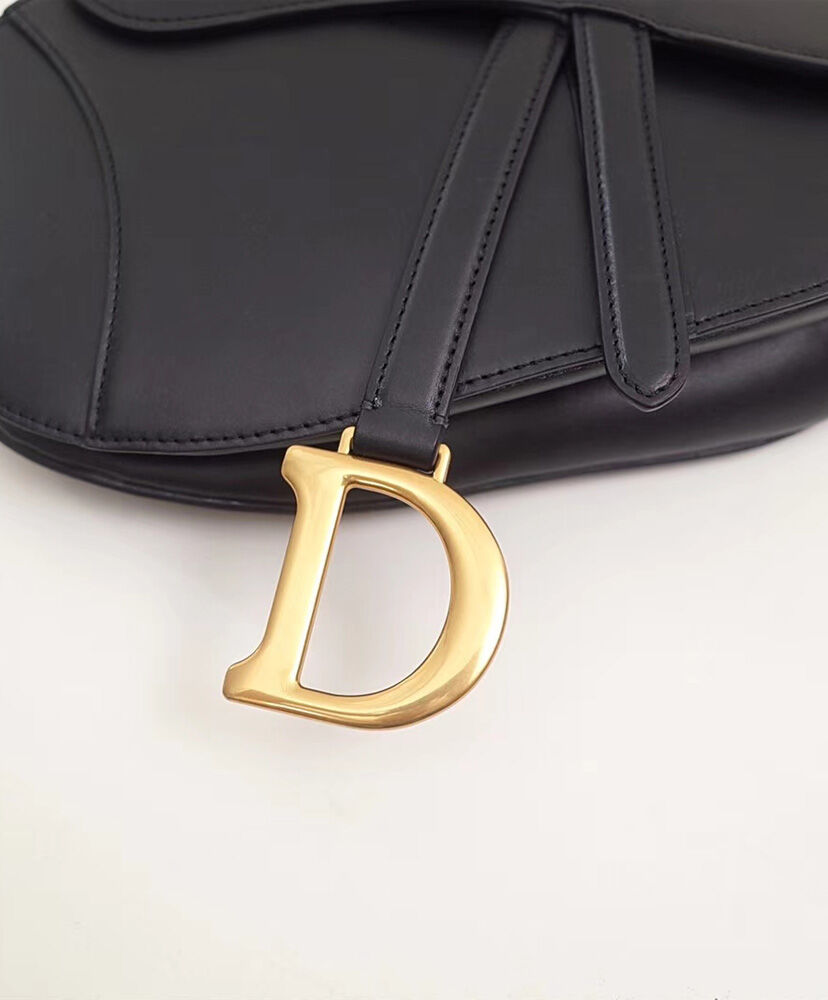 Christian Dior Mini Saddle Calfskin Bag Black